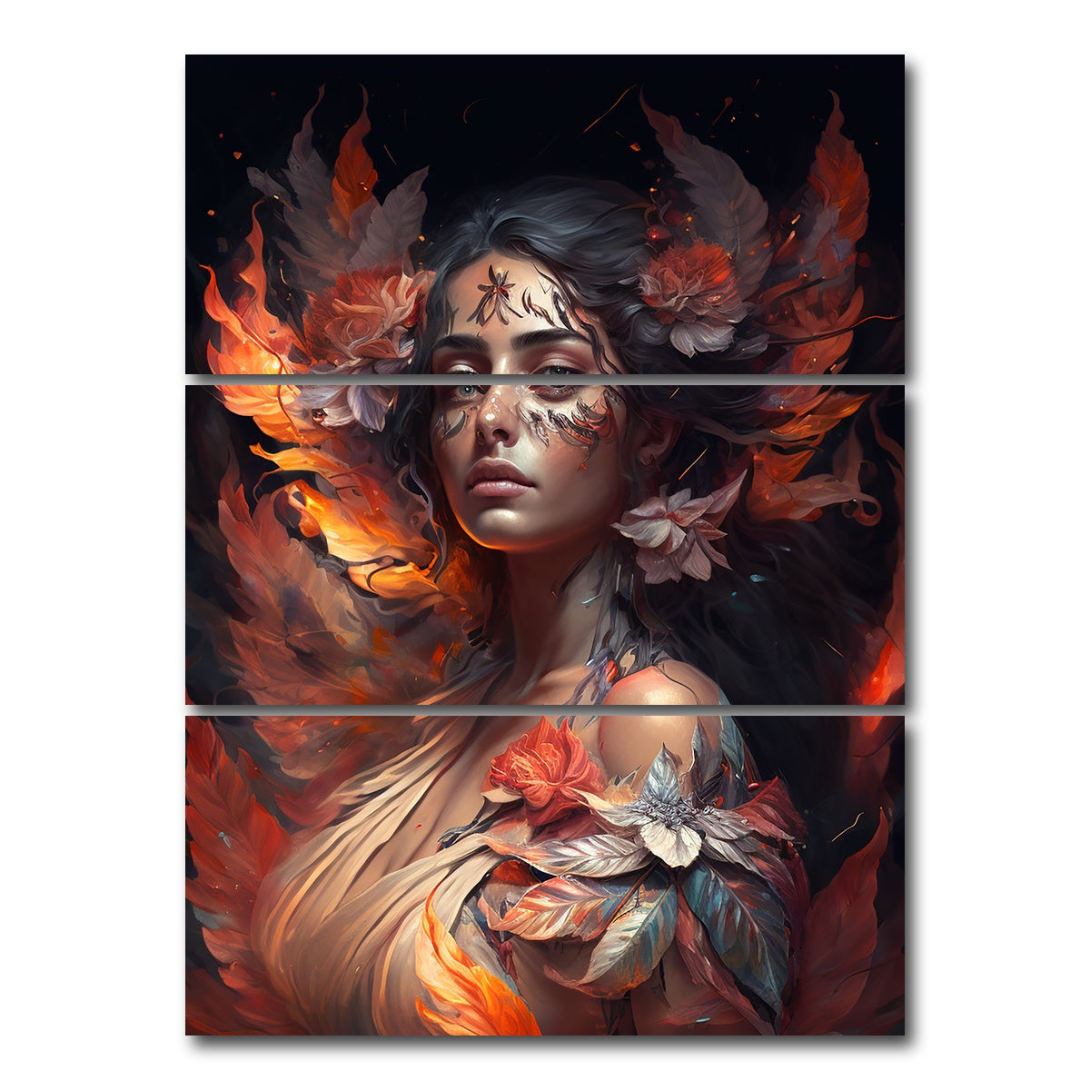 AUTO-MOCKUP WHITE | She Creates Sparks | 3 Piece | Gallery Wrap Canvas | group=8x18_stacked