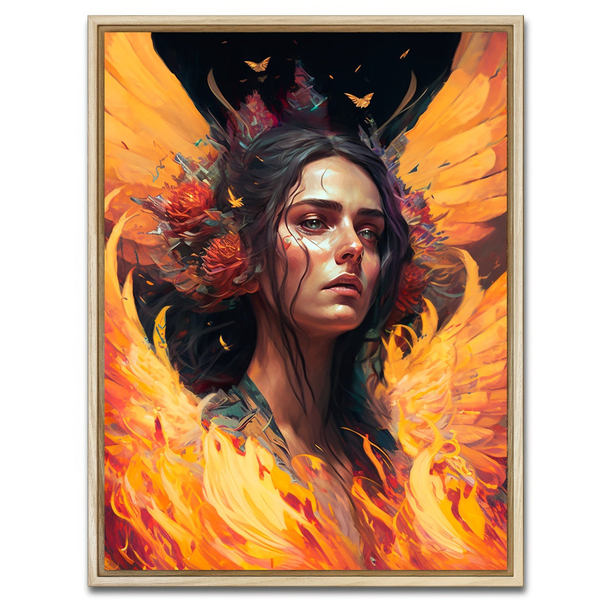 AUTO-MOCKUP WHITE | She's on Fire | 1 Piece | Natural Framed Canvas | group=3x4