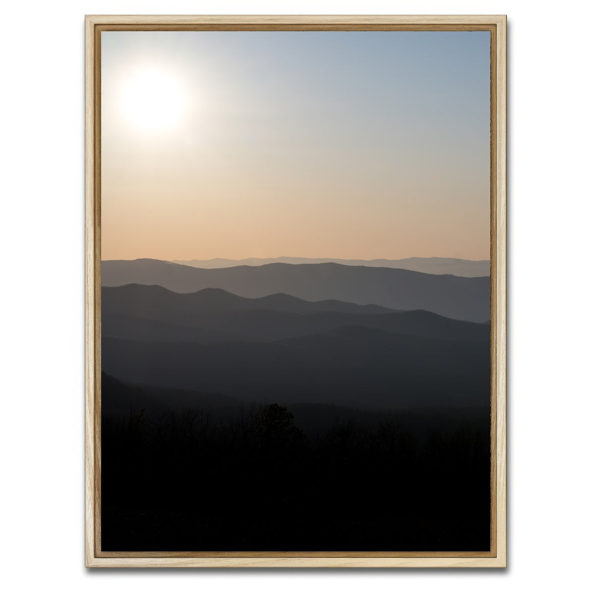 AUTO-MOCKUP WHITE | Shenandoah Sunrise | 1 Piece | Natural Framed Canvas | group=3x4