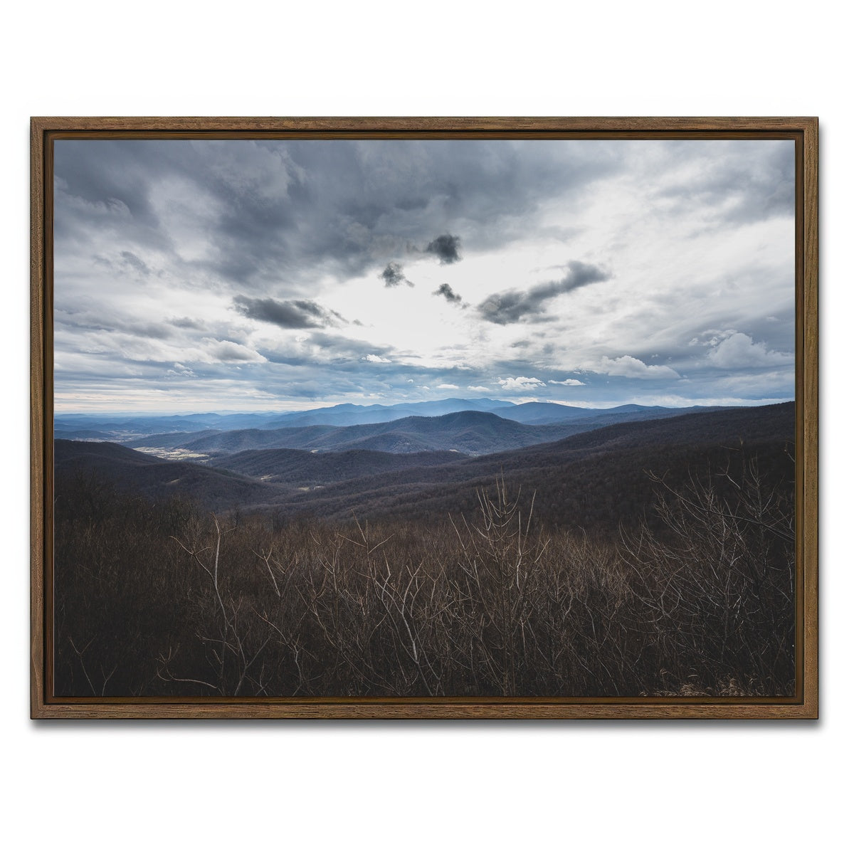 AUTO-MOCKUP WHITE | Shenandoah Valley | 1 Piece | Walnut Framed Canvas | group=4x3
