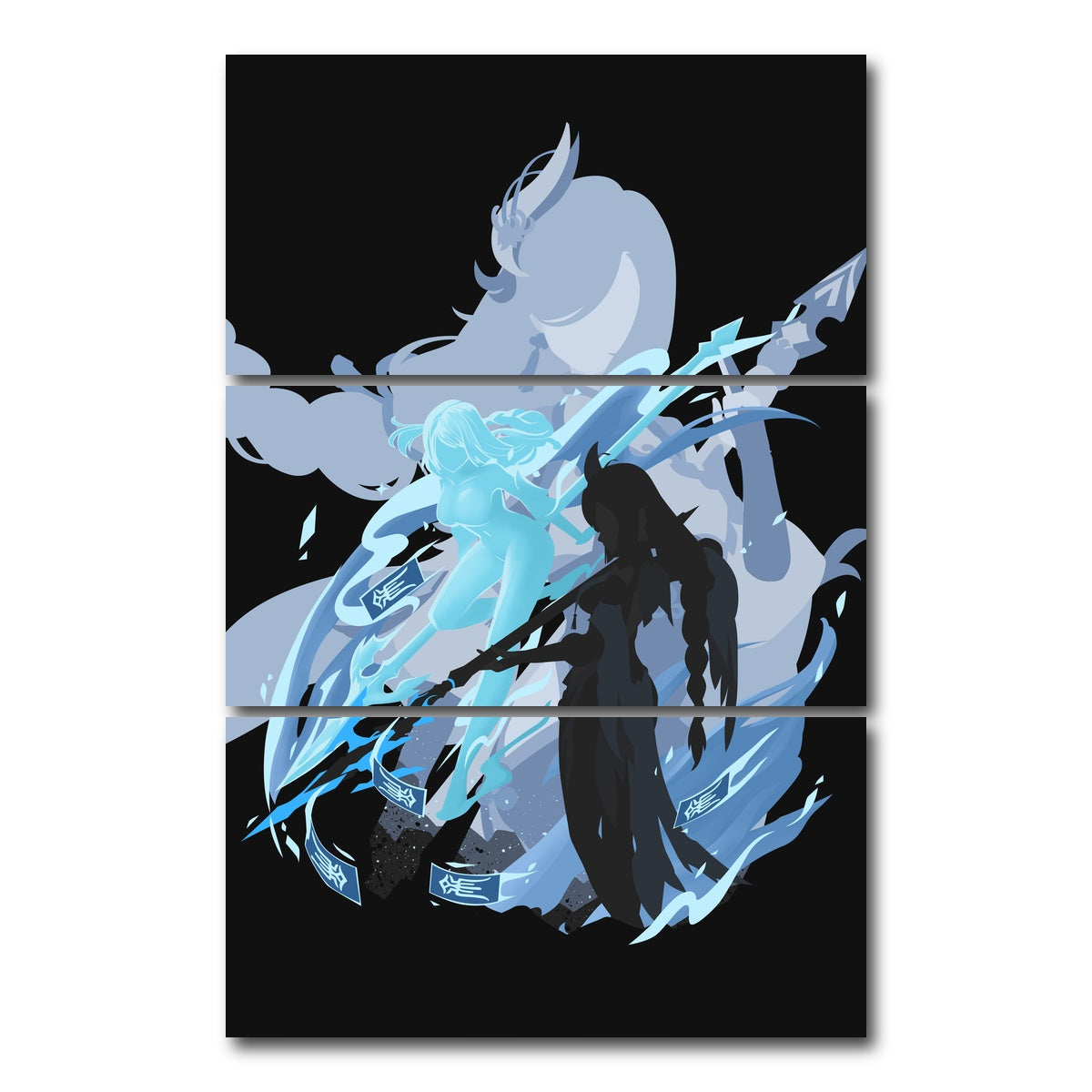 AUTO-MOCKUP WHITE | Shenhe | 3 Piece | Gallery Wrap Canvas | group=12x24_stacked