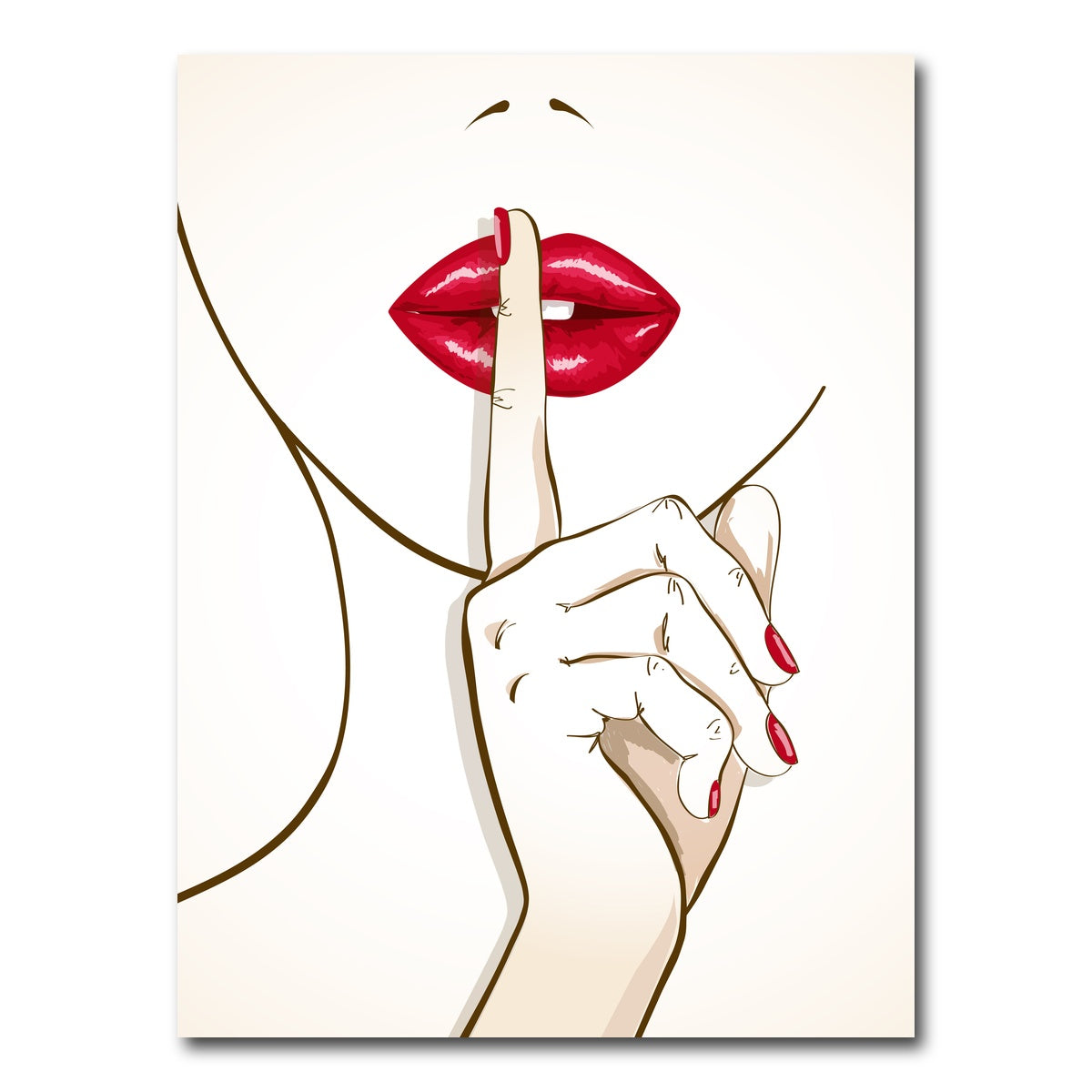 AUTO-MOCKUP WHITE | Shh Lips | 1 Piece | Gallery Wrap Canvas | group=3x4