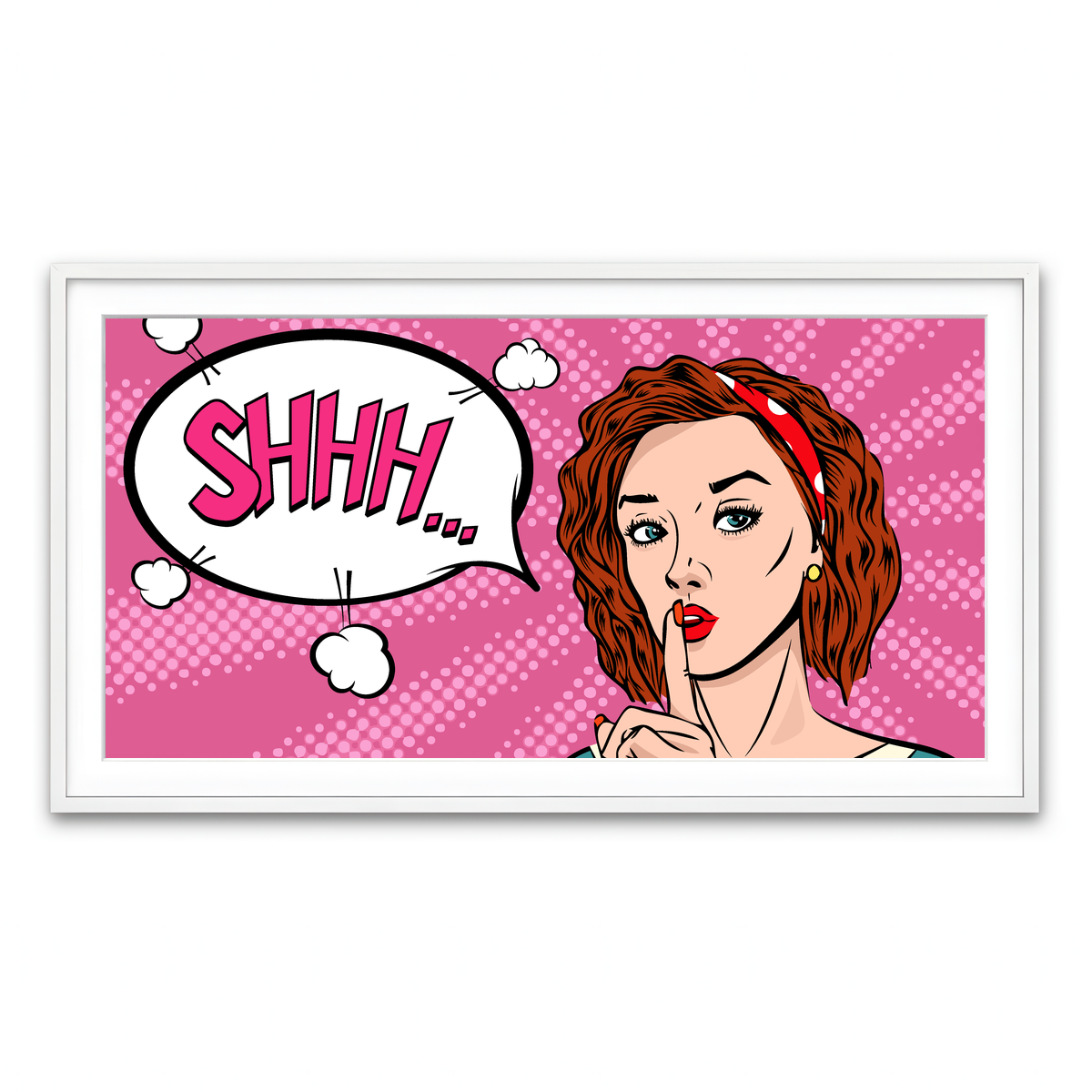 Framed Print 2x1 White