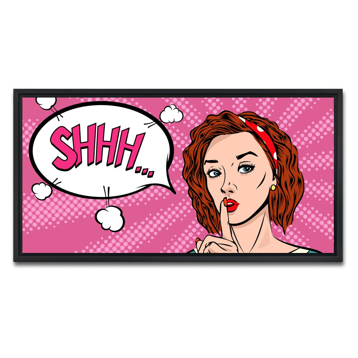 AUTO-MOCKUP WHITE | Shhh | 1 Piece | Black Framed Canvas | group=2x1