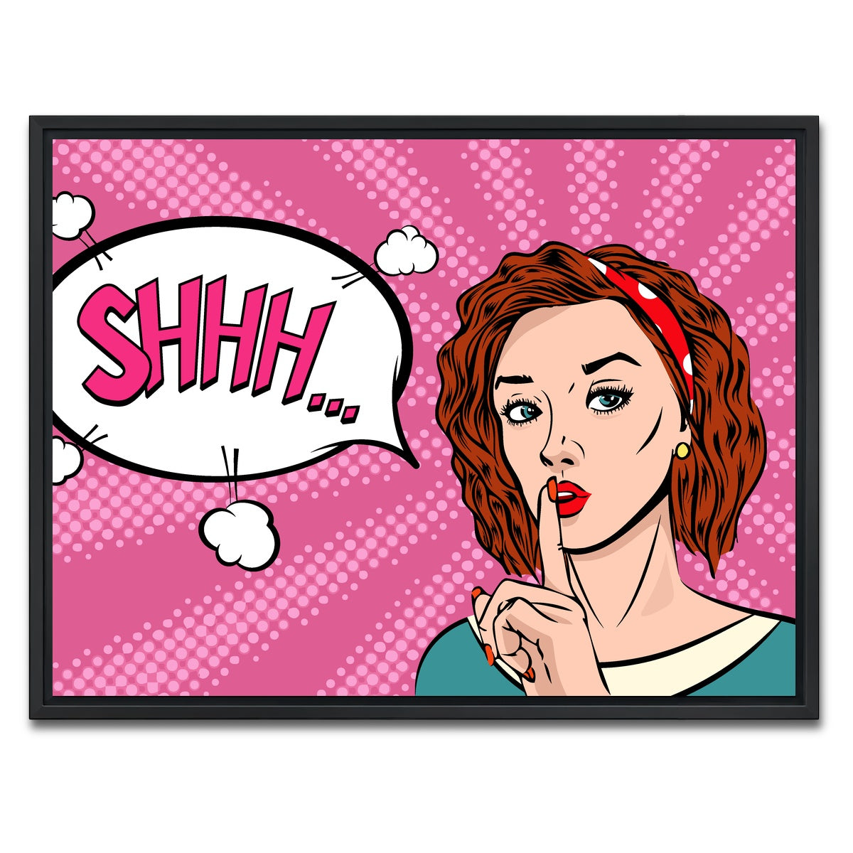 AUTO-MOCKUP WHITE | Shhh | 1 Piece | Black Framed Canvas | group=4x3