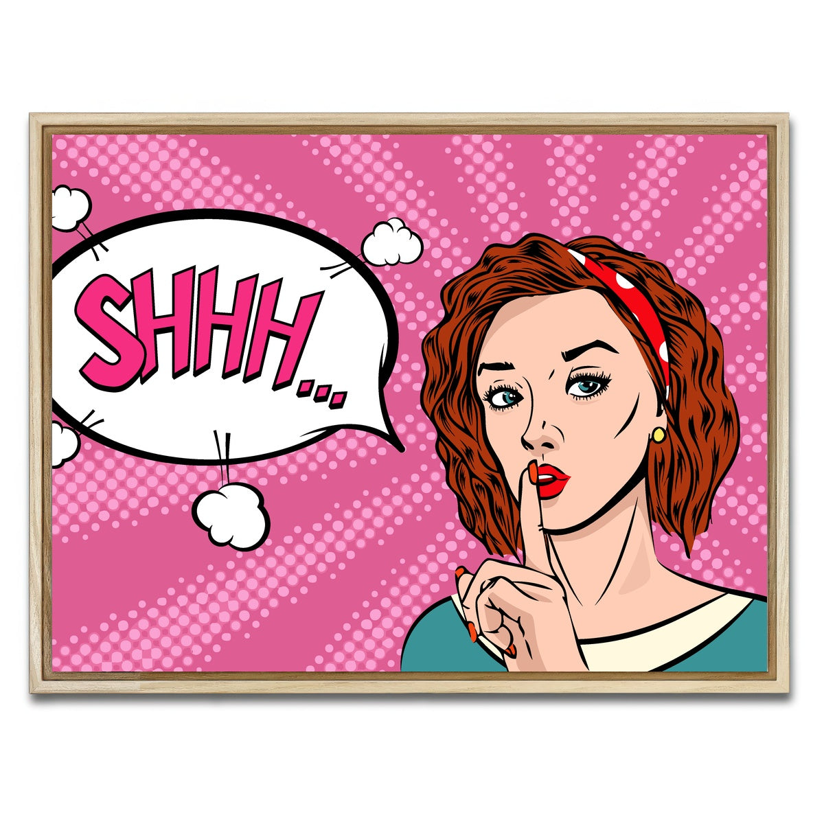 AUTO-MOCKUP WHITE | Shhh | 1 Piece | Natural Framed Canvas | group=4x3