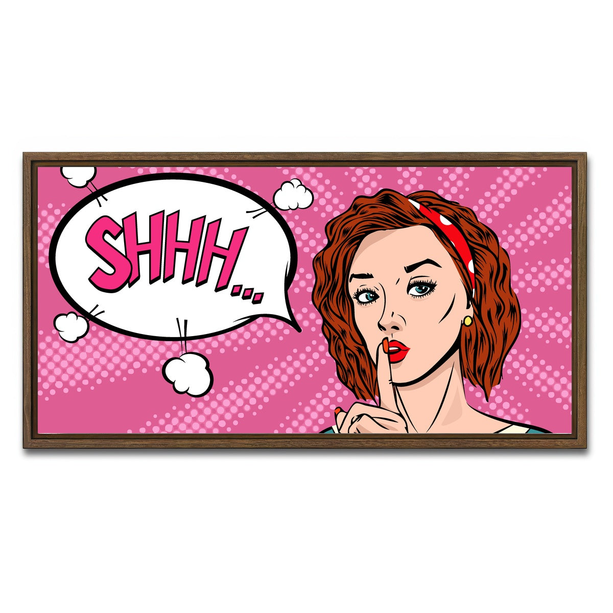 AUTO-MOCKUP WHITE | Shhh | 1 Piece | Walnut Framed Canvas | group=2x1