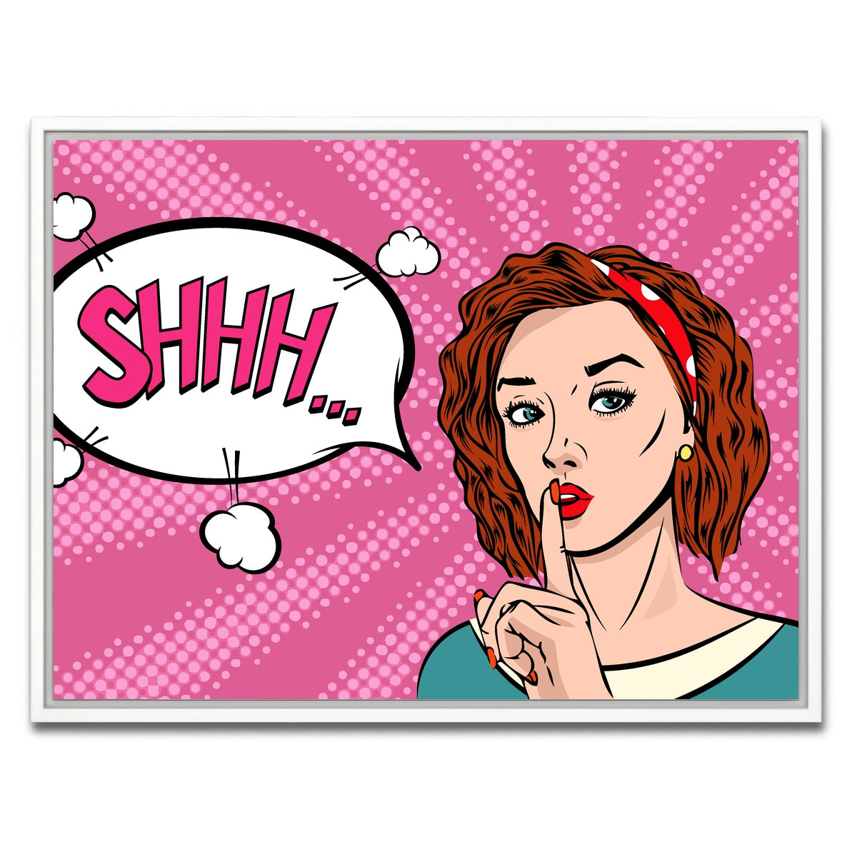 AUTO-MOCKUP WHITE | Shhh | 1 Piece | White Framed Canvas | group=4x3