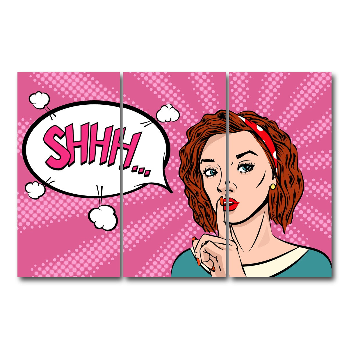 AUTO-MOCKUP WHITE | Shhh | 3 Piece | Gallery Wrap Canvas | group=12x24