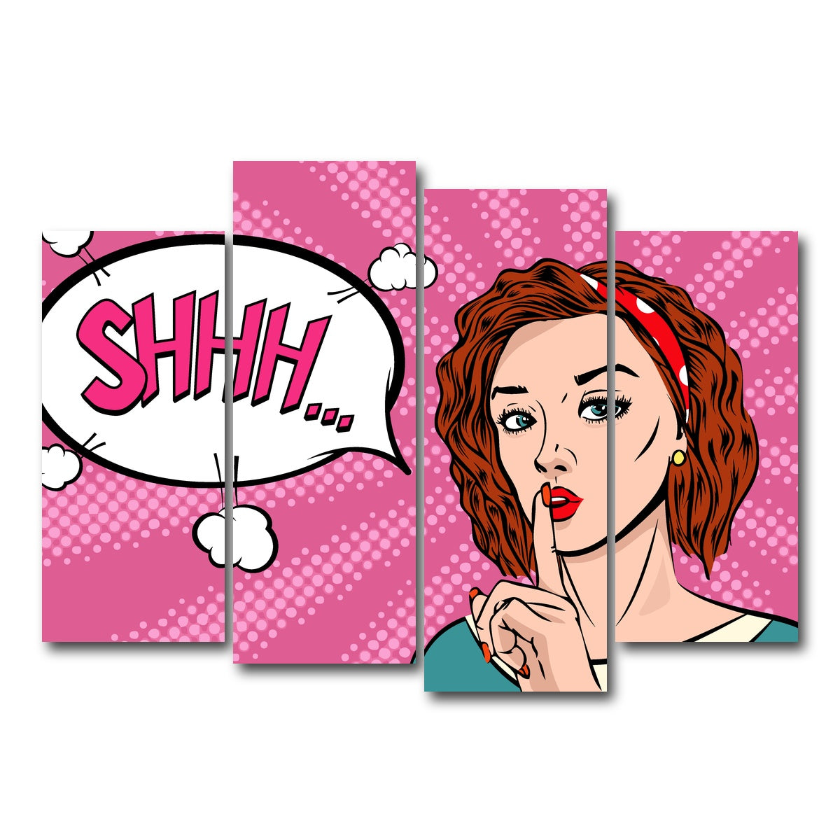 AUTO-MOCKUP WHITE | Shhh | 4 Piece | Gallery Wrap Canvas | group=4_normal