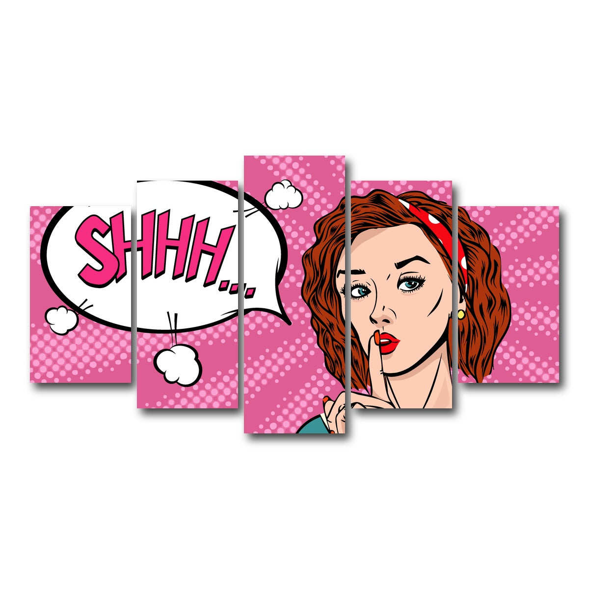 AUTO-MOCKUP WHITE | Shhh | 5 Piece | Gallery Wrap Canvas | group=5_normal