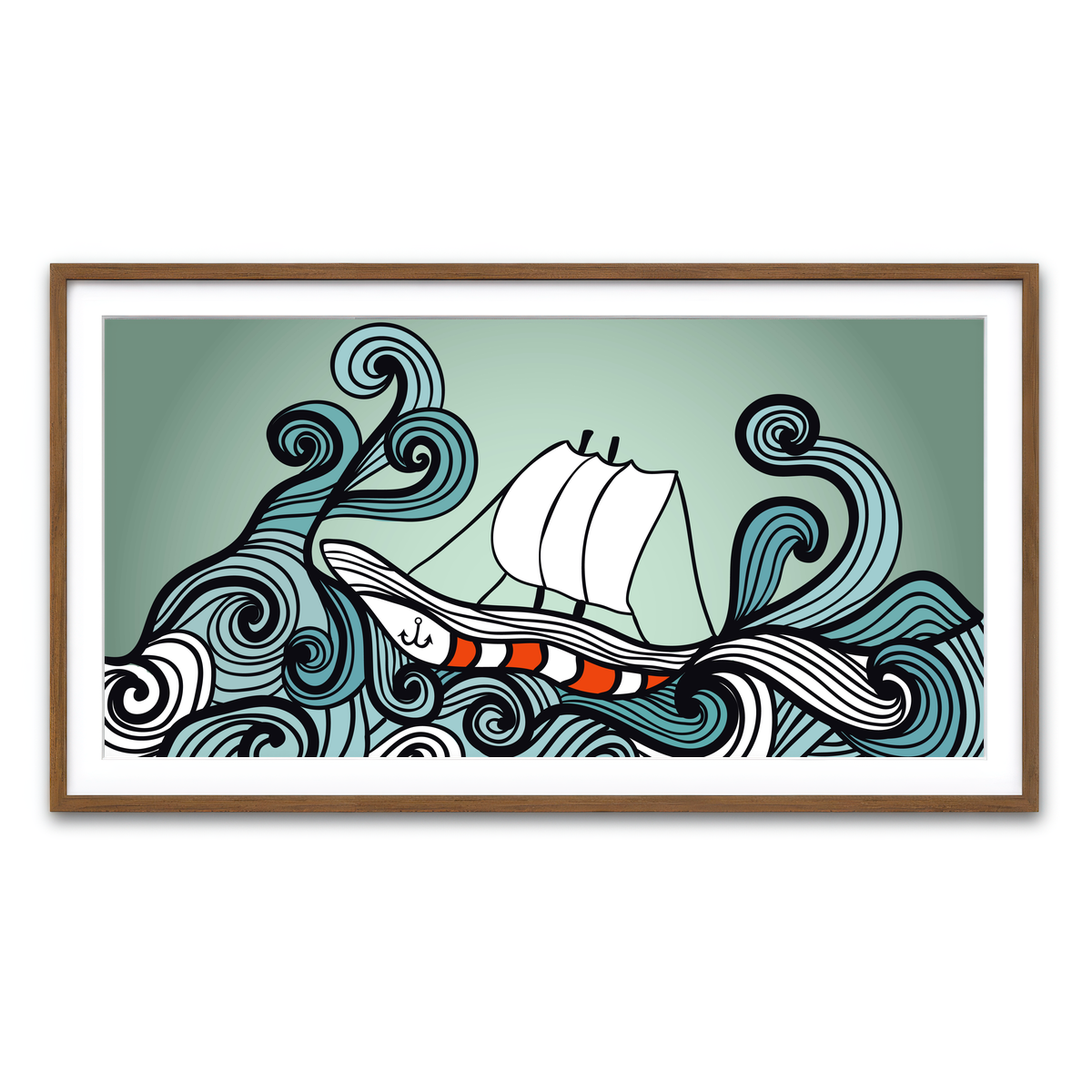 Framed Print 2x1 Walnut