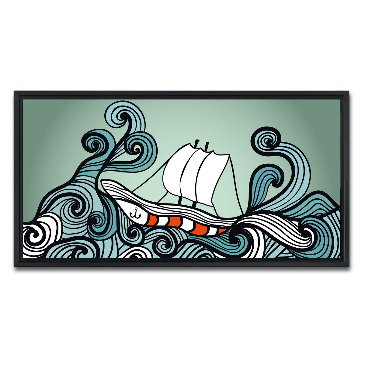 AUTO-MOCKUP WHITE | Ship Art | 1 Piece | Black Framed Canvas | group=2x1