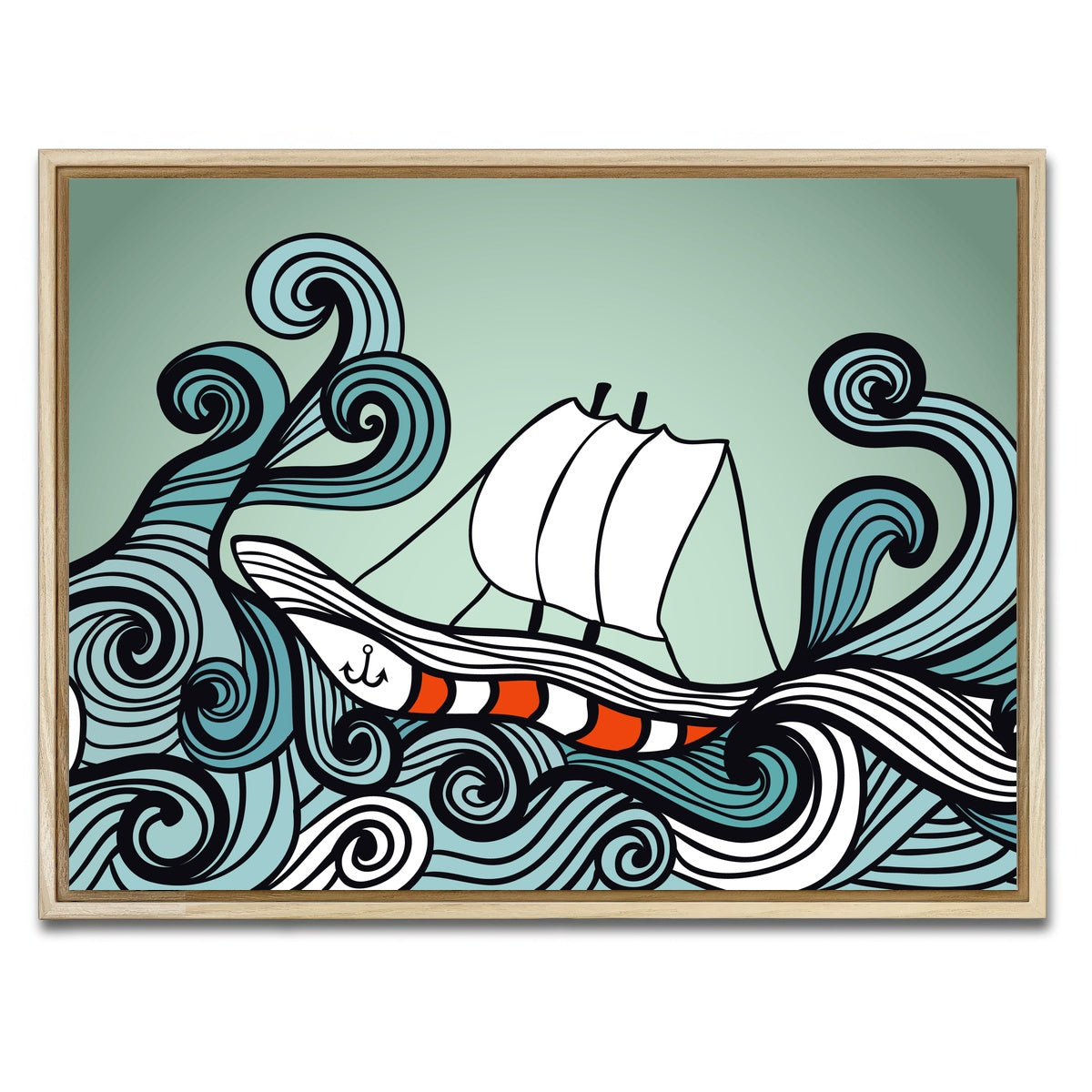 AUTO-MOCKUP WHITE | Ship Art | 1 Piece | Natural Framed Canvas | group=4x3