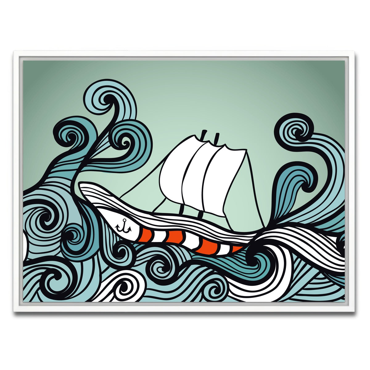 AUTO-MOCKUP WHITE | Ship Art | 1 Piece | White Framed Canvas | group=4x3