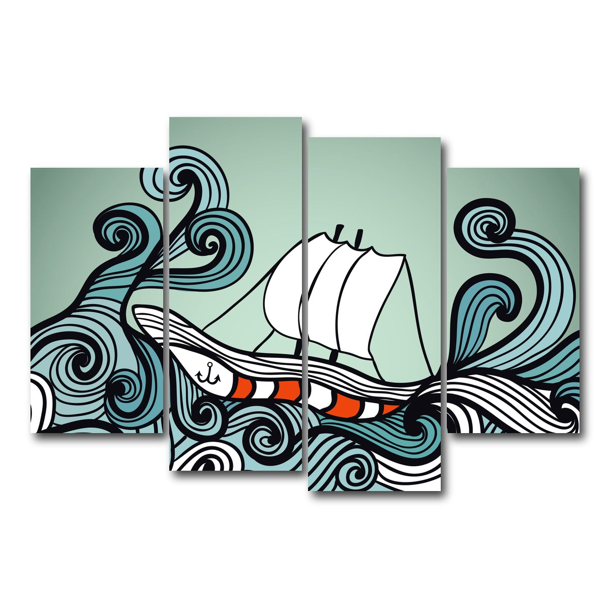 AUTO-MOCKUP WHITE | Ship Art | 4 Piece | Gallery Wrap Canvas | group=4_short