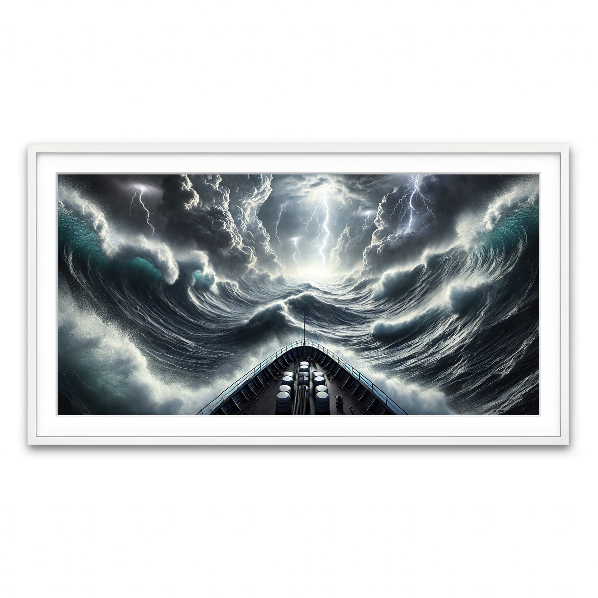 Framed Print 2x1 White