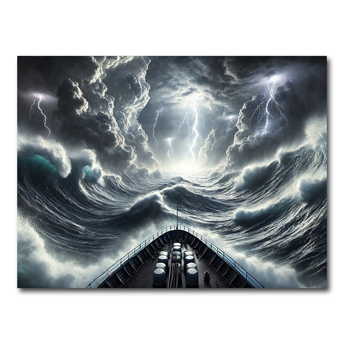 AUTO-MOCKUP WHITE | Ship Deck View of Fierce Storm | 1 Piece | Gallery Wrap Canvas | group=4x3