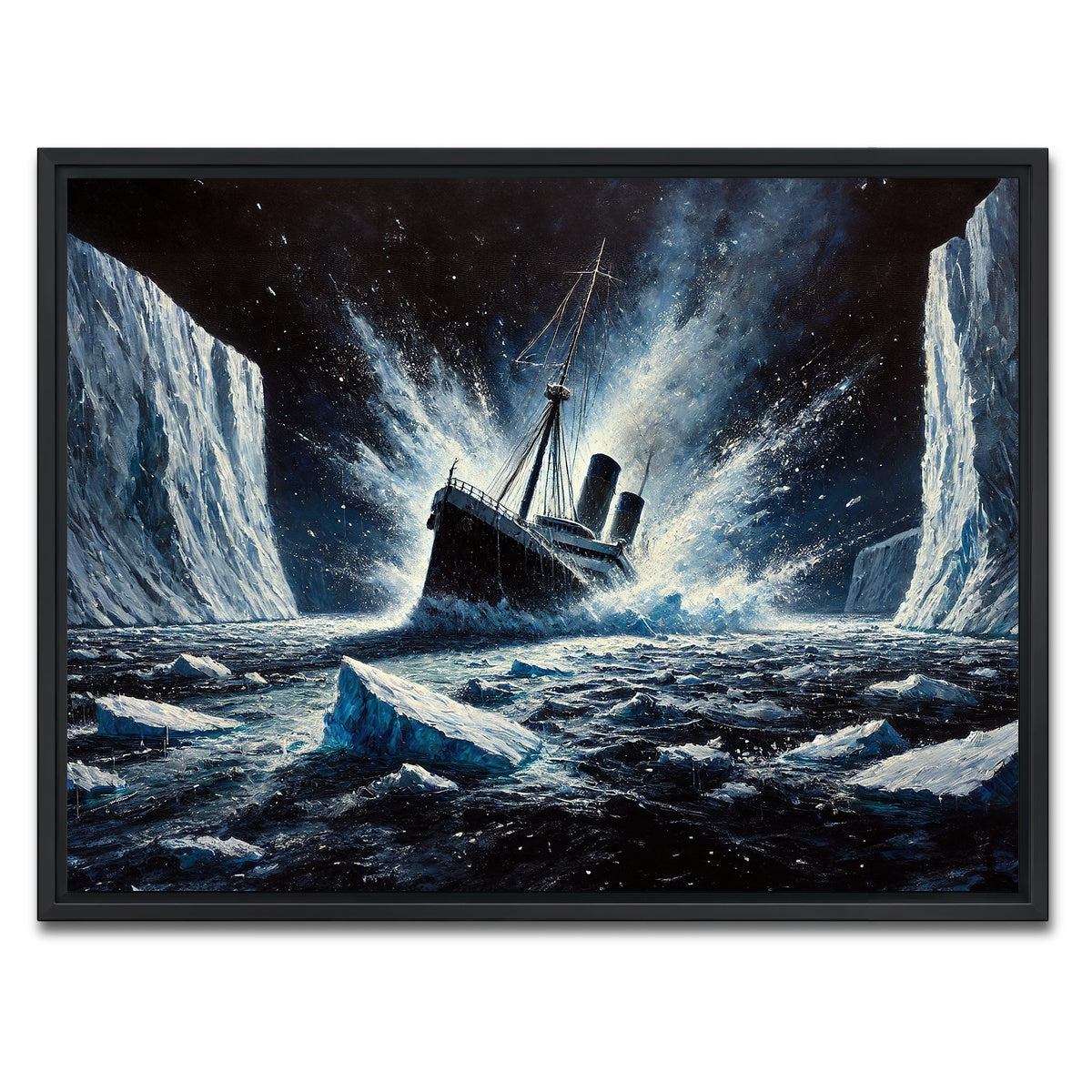 AUTO-MOCKUP WHITE | Ship Iceberg | 1 Piece | Black Framed Canvas | group=4x3