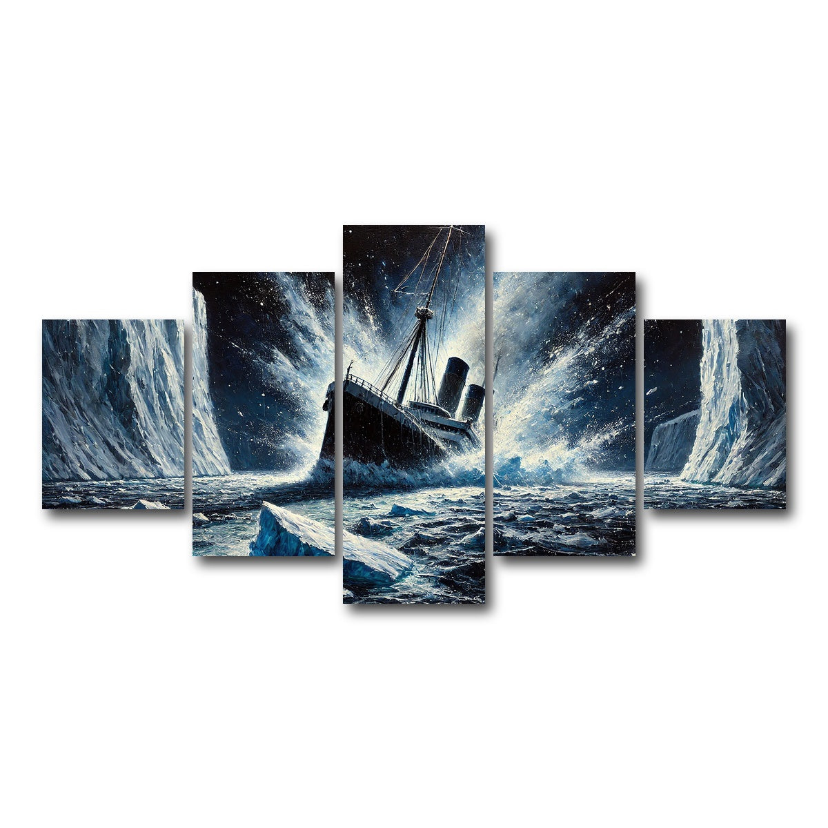 AUTO-MOCKUP WHITE | Ship Iceberg | 5 Piece | Gallery Wrap Canvas | group=5_short
