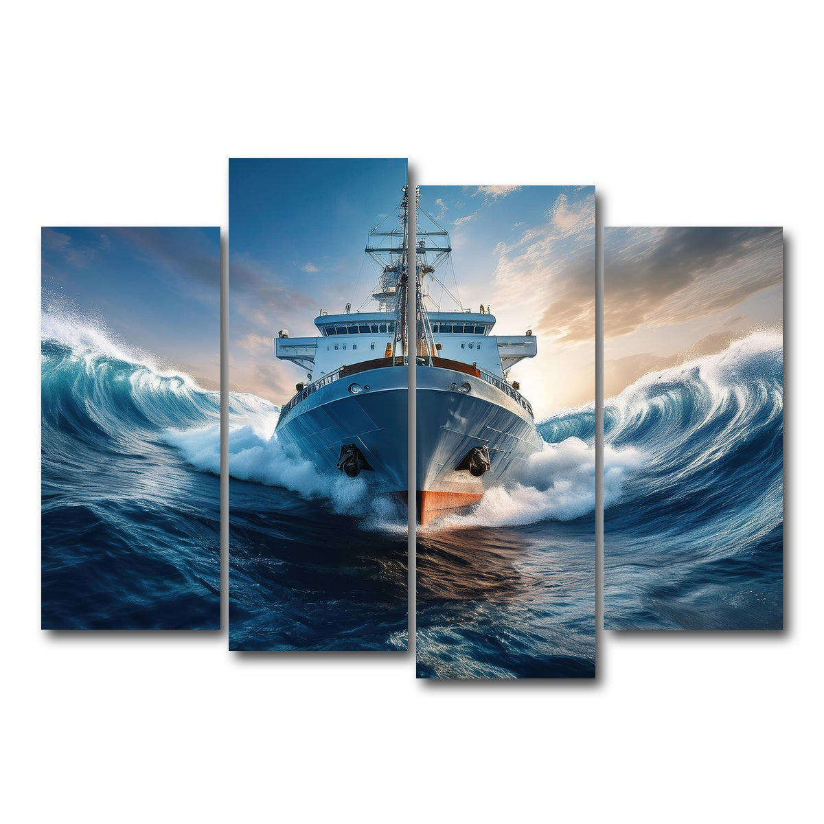 AUTO-MOCKUP WHITE | Ship in High Waves | 4 Piece | Gallery Wrap Canvas | group=4_normal