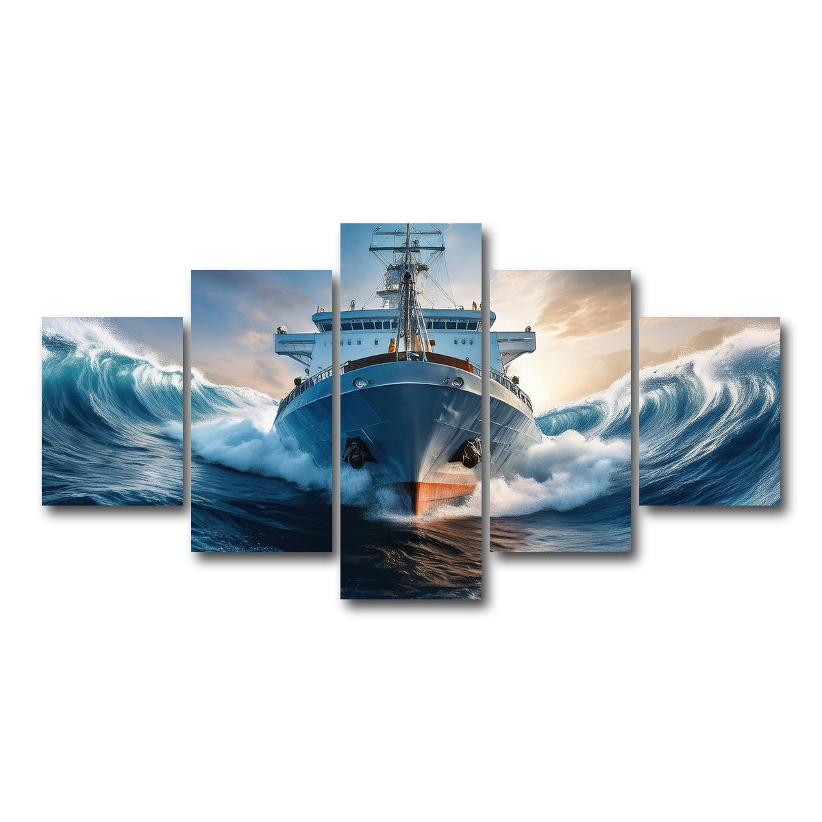 AUTO-MOCKUP WHITE | Ship in High Waves | 5 Piece | Gallery Wrap Canvas | group=5_short