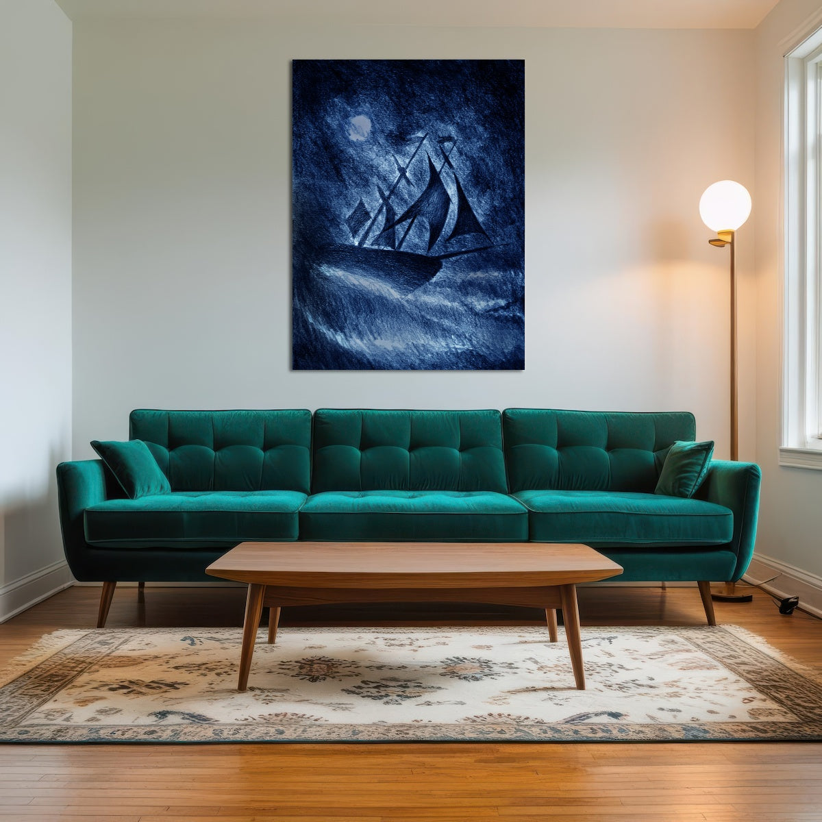 AUTO-MOCKUP ROOM | Ship on the Storm Waves