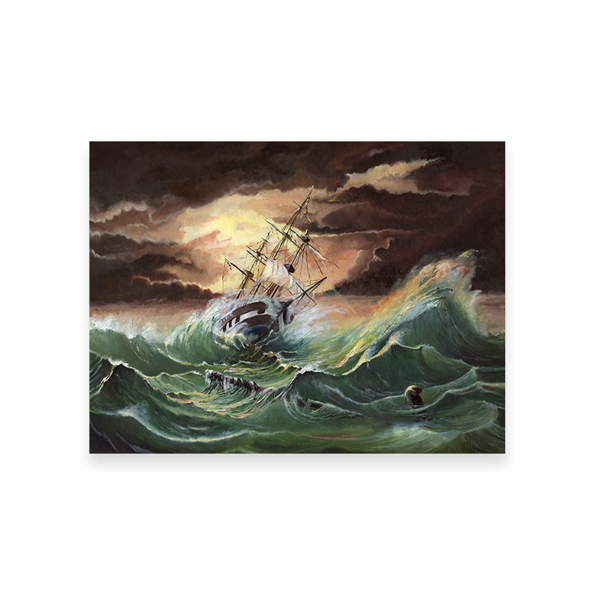 Ship in Storm Wall Art