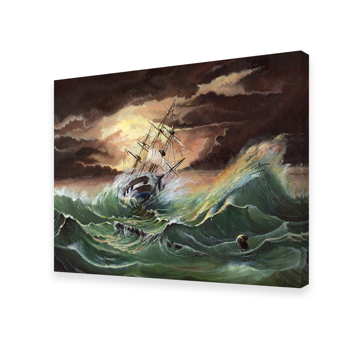 Ship in Storm Wall Art