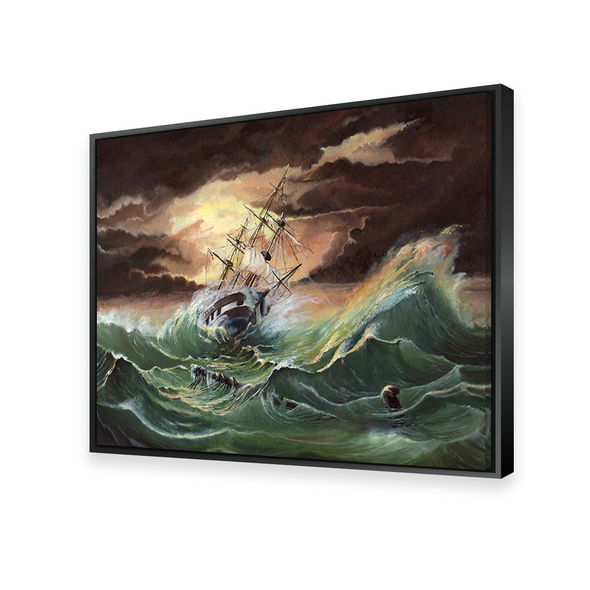 Ship in Storm Wall Art