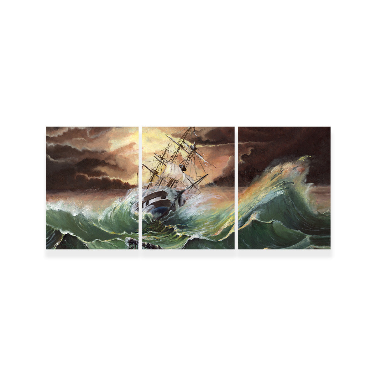 Ship in Storm Wall Art