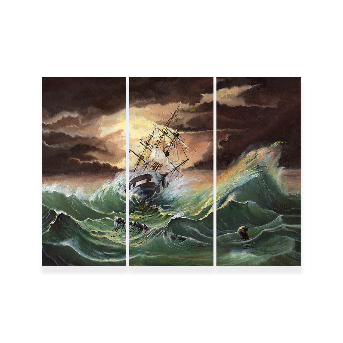 Ship in Storm Wall Art