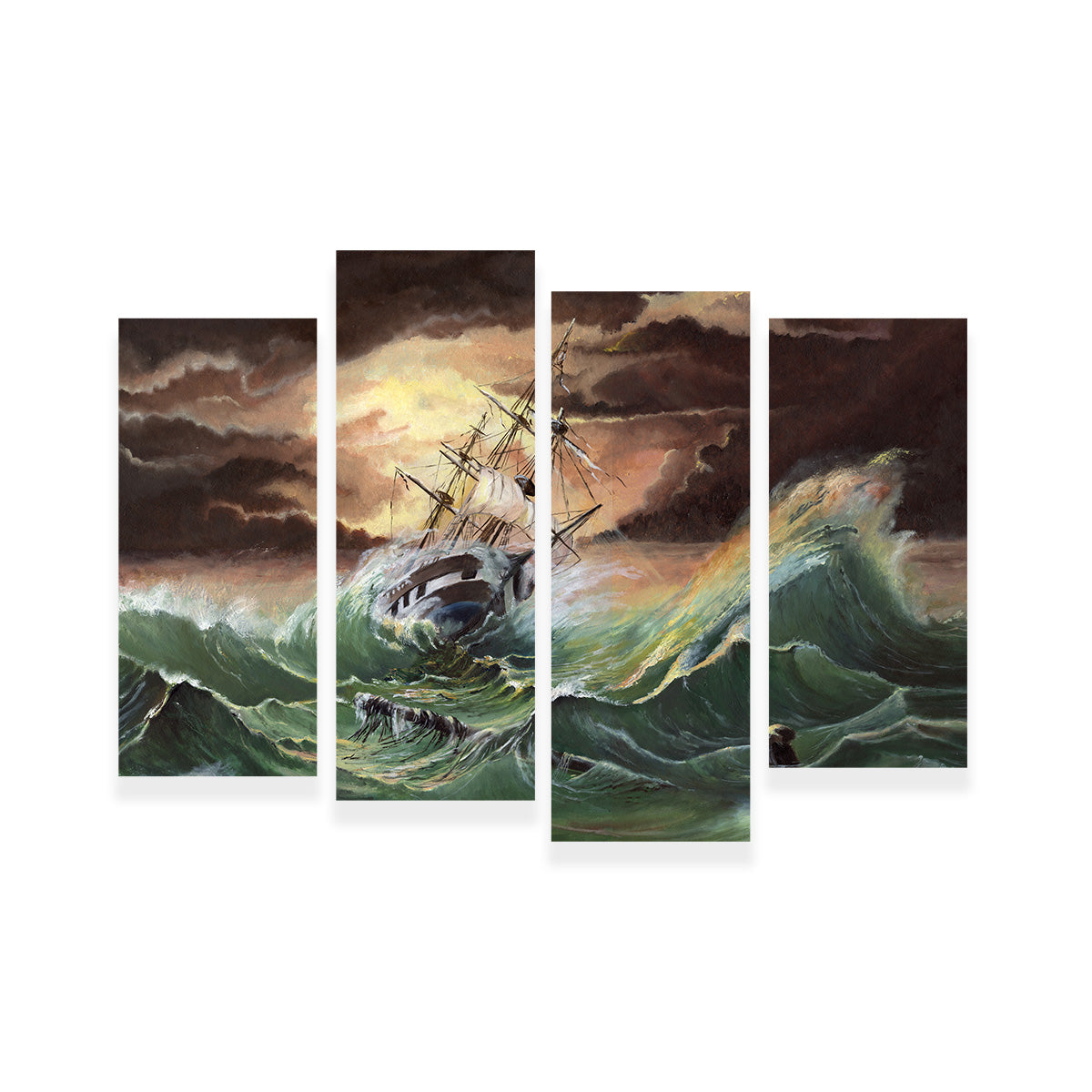 Ship in Storm Wall Art