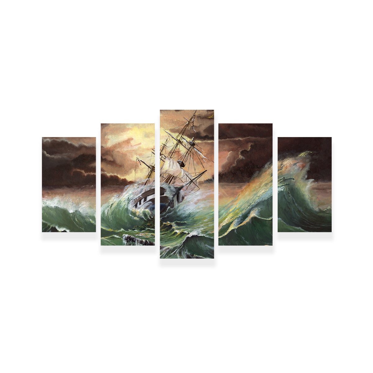 Ship in Storm Wall Art