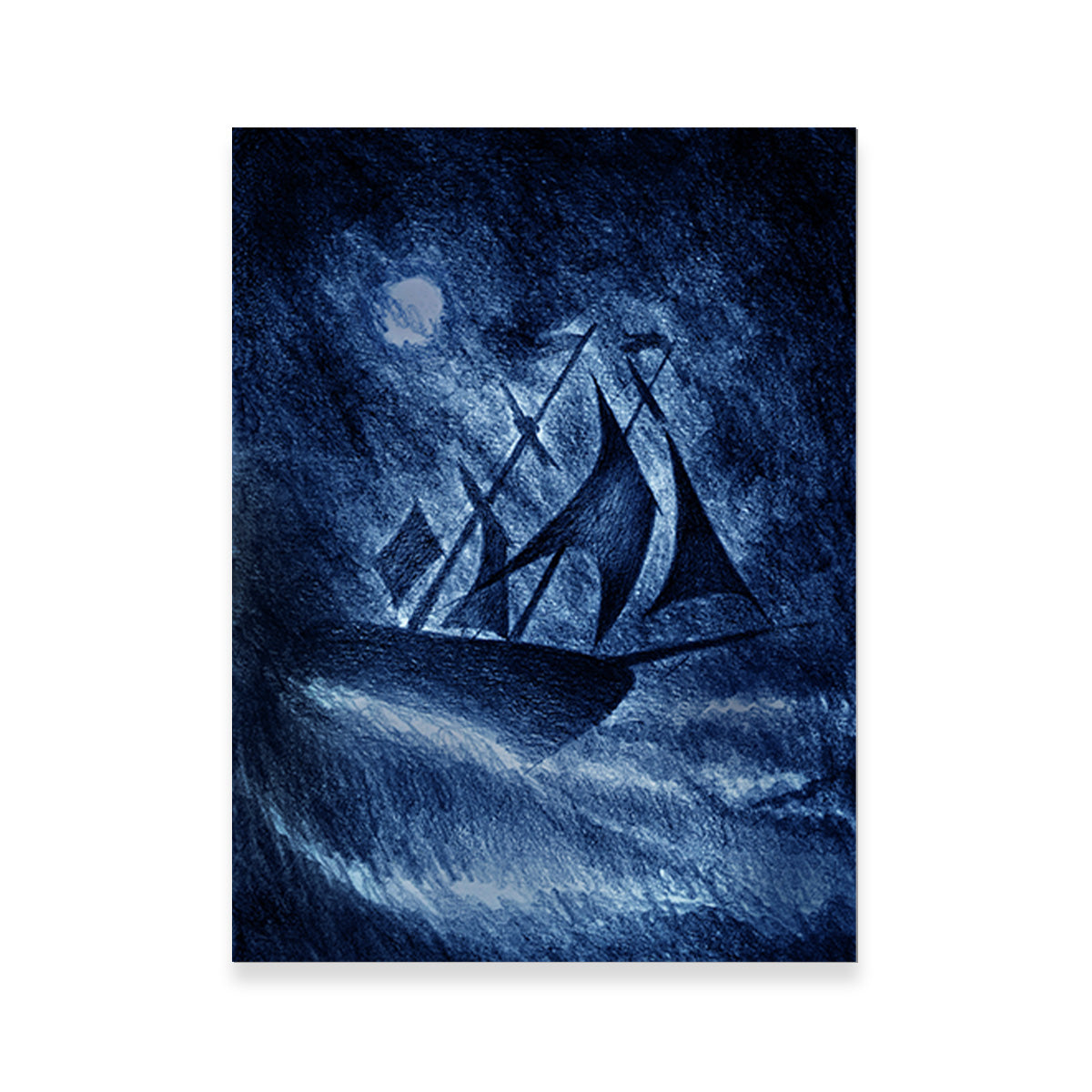 Ship on the Storm Waves Wall Art