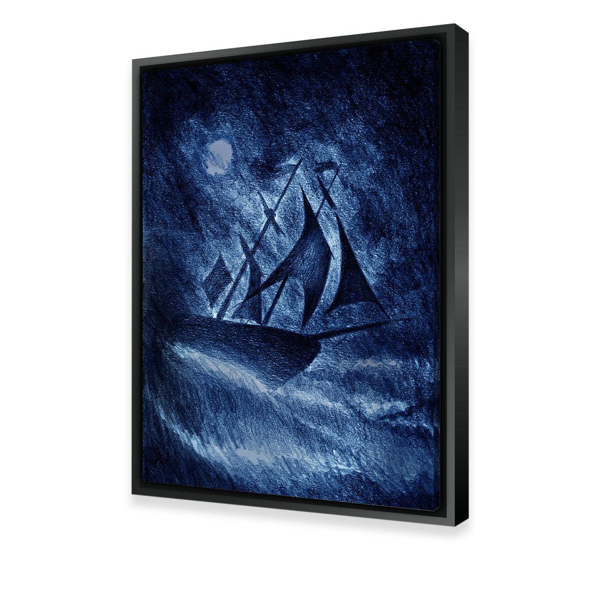 Ship on the Storm Waves Wall Art