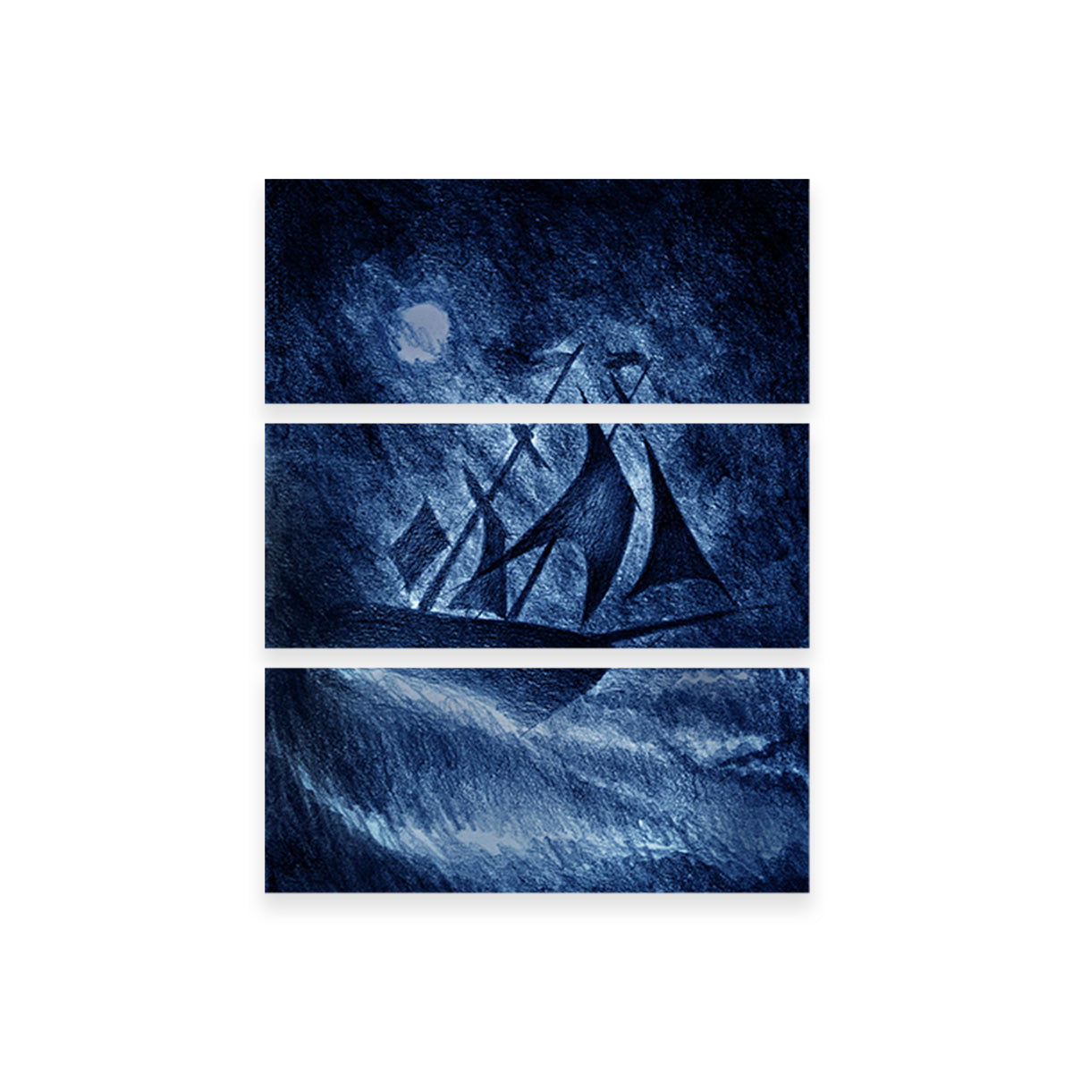 Ship on the Storm Waves Wall Art