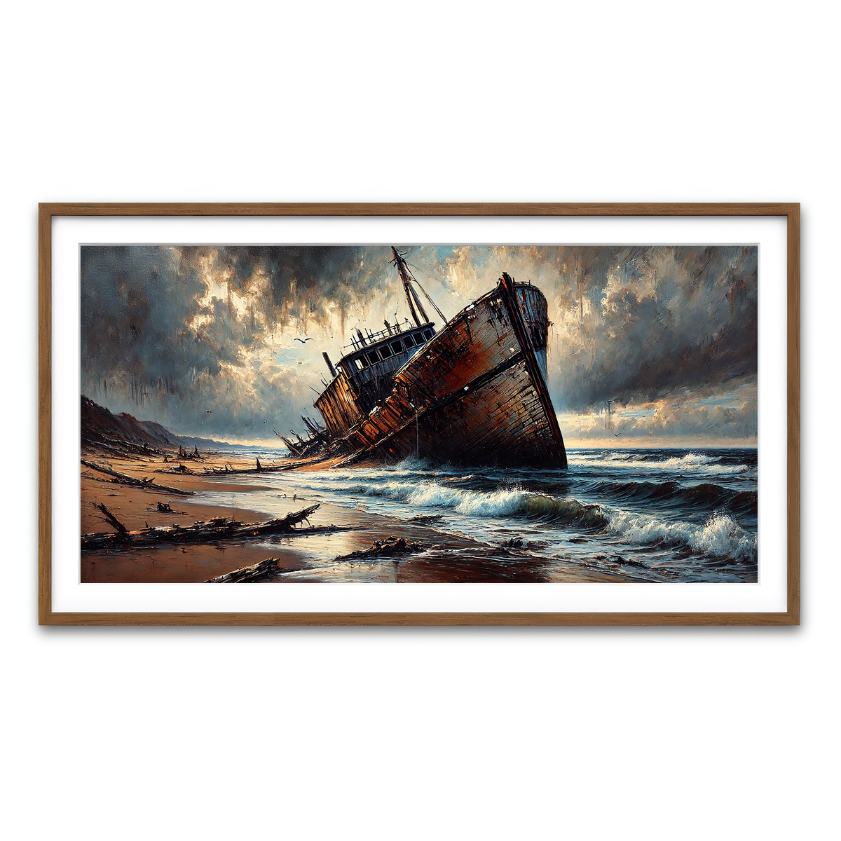 Framed Print 2x1 Walnut