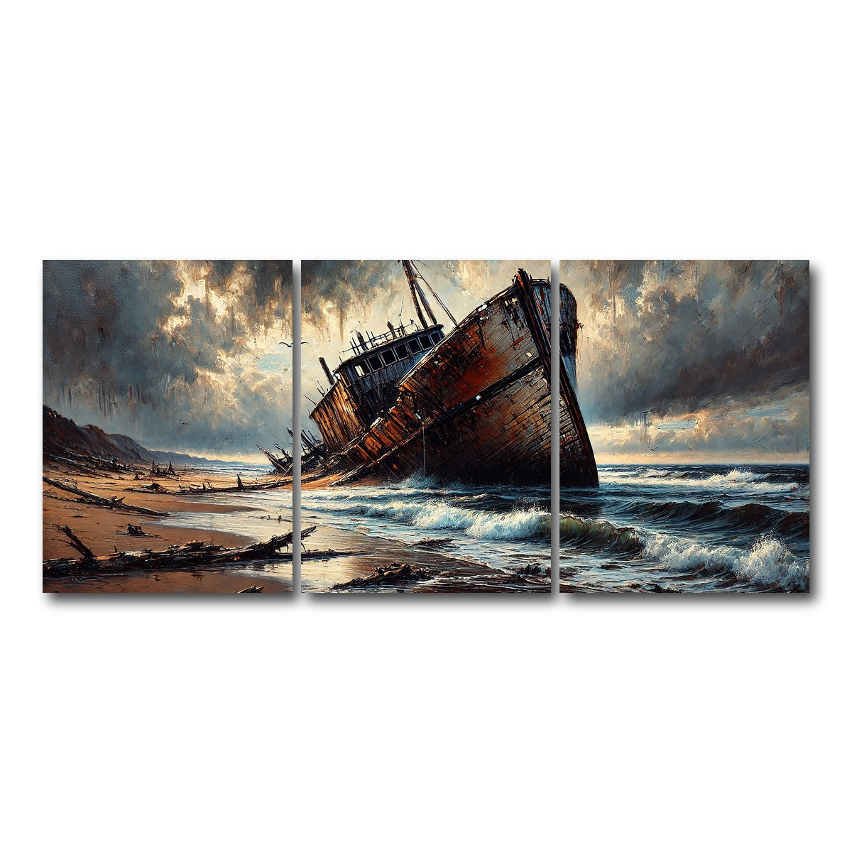 AUTO-MOCKUP WHITE | Shipwreck | 3 Piece | Gallery Wrap Canvas | group=18x24
