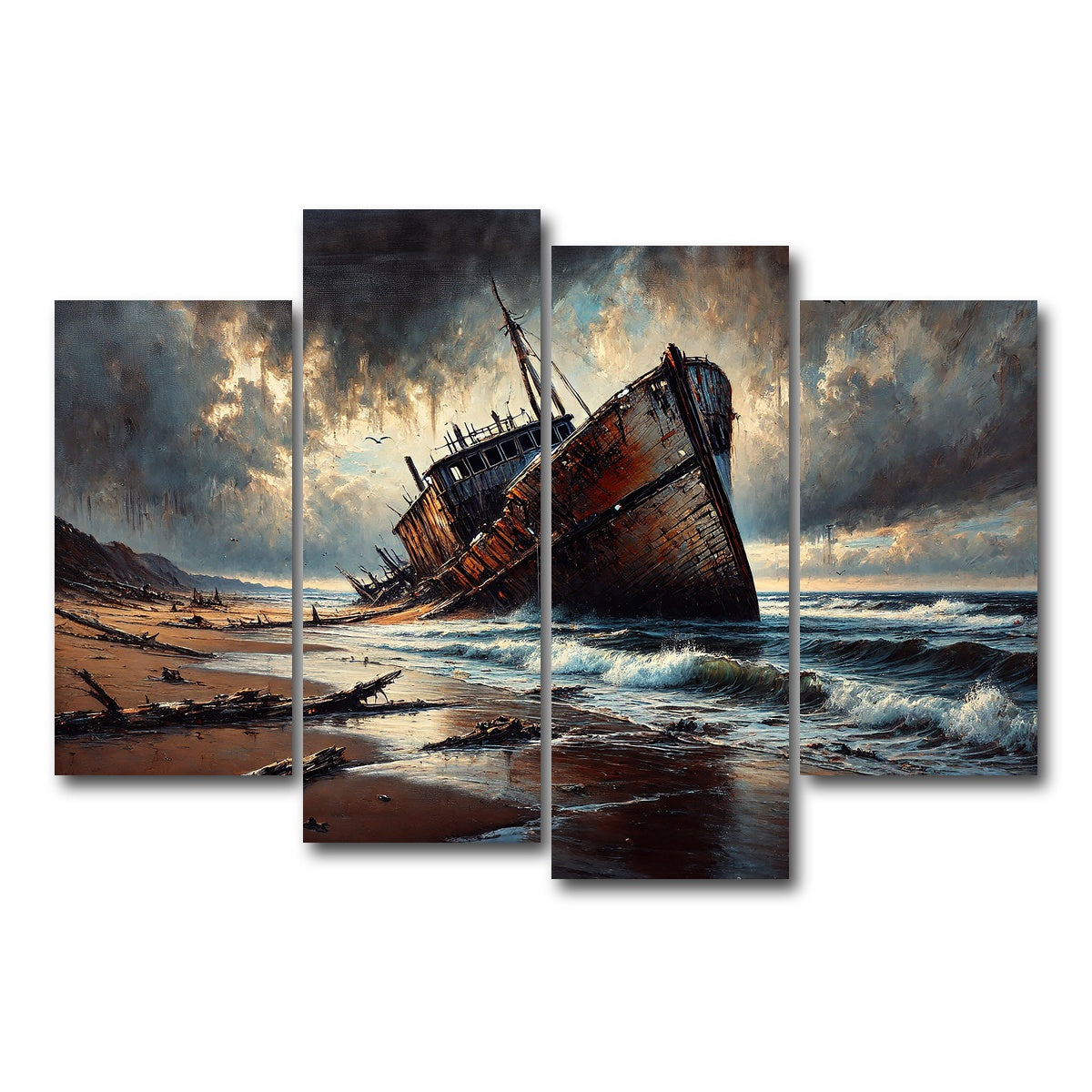 AUTO-MOCKUP WHITE | Shipwreck | 4 Piece | Gallery Wrap Canvas | group=4_short