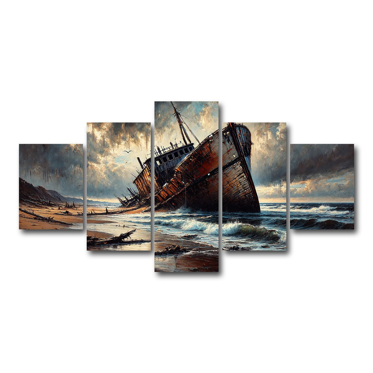 AUTO-MOCKUP WHITE | Shipwreck | 5 Piece | Gallery Wrap Canvas | group=5_short
