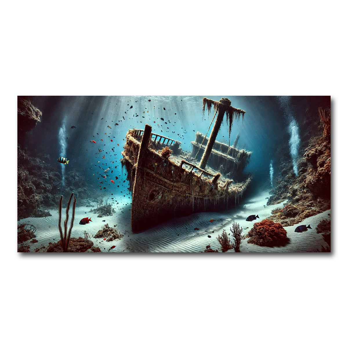 AUTO-MOCKUP WHITE | Shipwreck on Ocean Floor | 1 Piece | Gallery Wrap Canvas | group=2x1