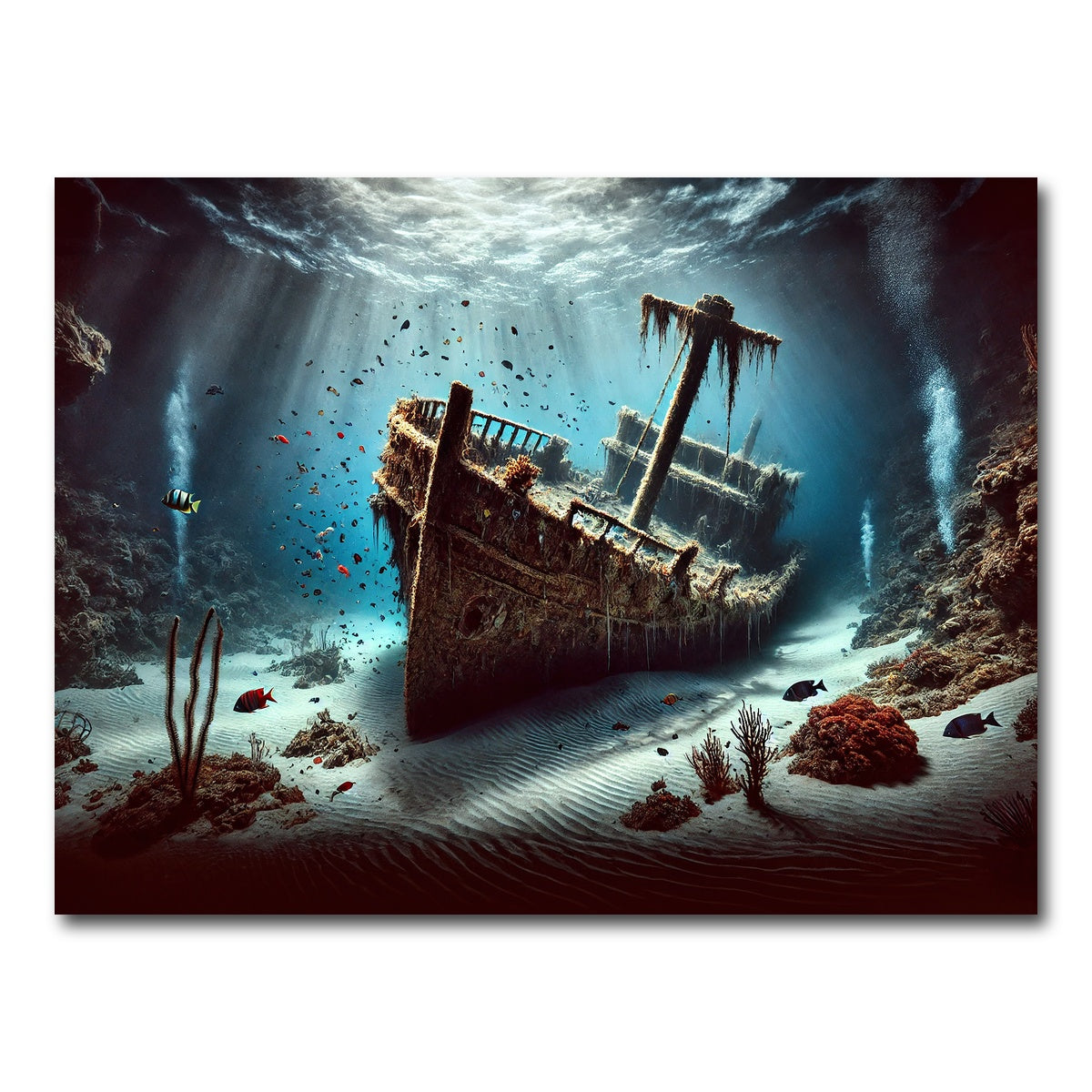 AUTO-MOCKUP WHITE | Shipwreck on Ocean Floor | 1 Piece | Gallery Wrap Canvas | group=4x3