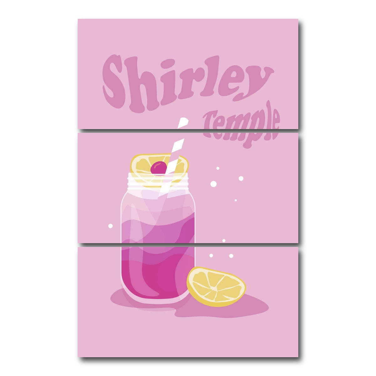 AUTO-MOCKUP WHITE | Shirley Temple Pink | 3 Piece | Gallery Wrap Canvas | group=12x24_stacked