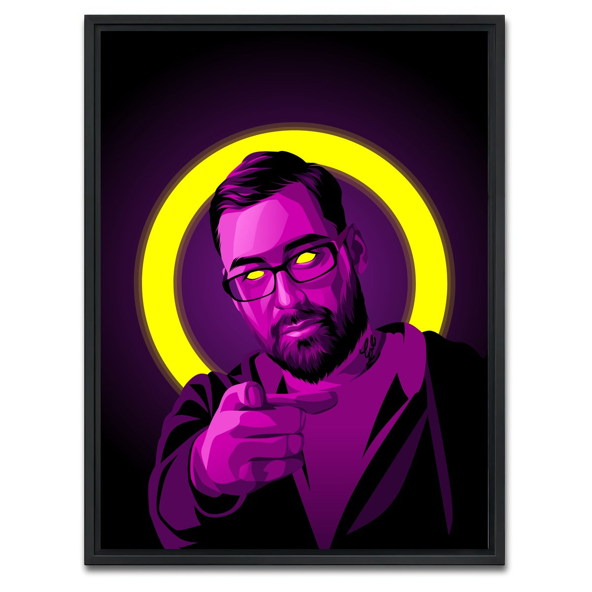 AUTO-MOCKUP WHITE | Sido Rapper | 1 Piece | Black Framed Canvas | group=3x4