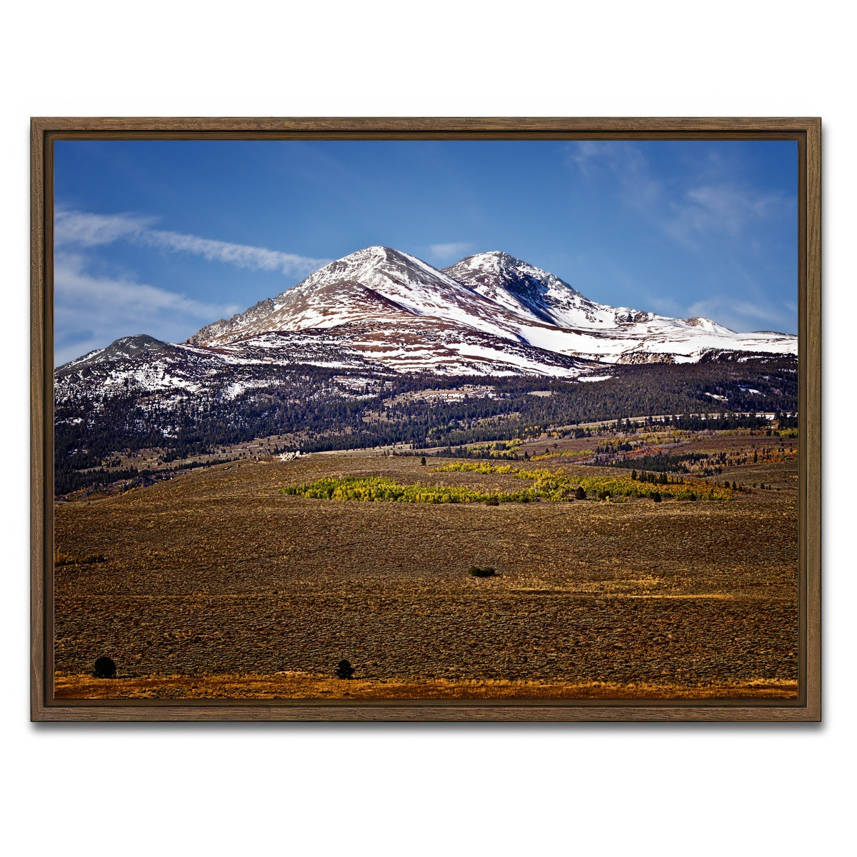 AUTO-MOCKUP WHITE | Sierra Nevada Mountains | 1 Piece | Walnut Framed Canvas | group=4x3