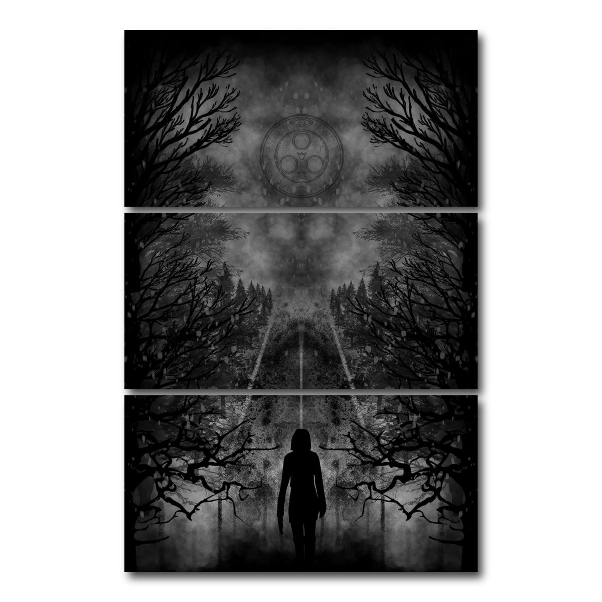 AUTO-MOCKUP WHITE | Silent Hill | 3 Piece | Gallery Wrap Canvas | group=12x24_stacked