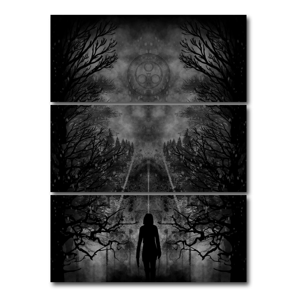 AUTO-MOCKUP WHITE | Silent Hill | 3 Piece | Gallery Wrap Canvas | group=8x18_stacked