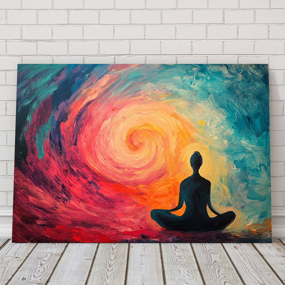 Silhouette Meditating Wall Art