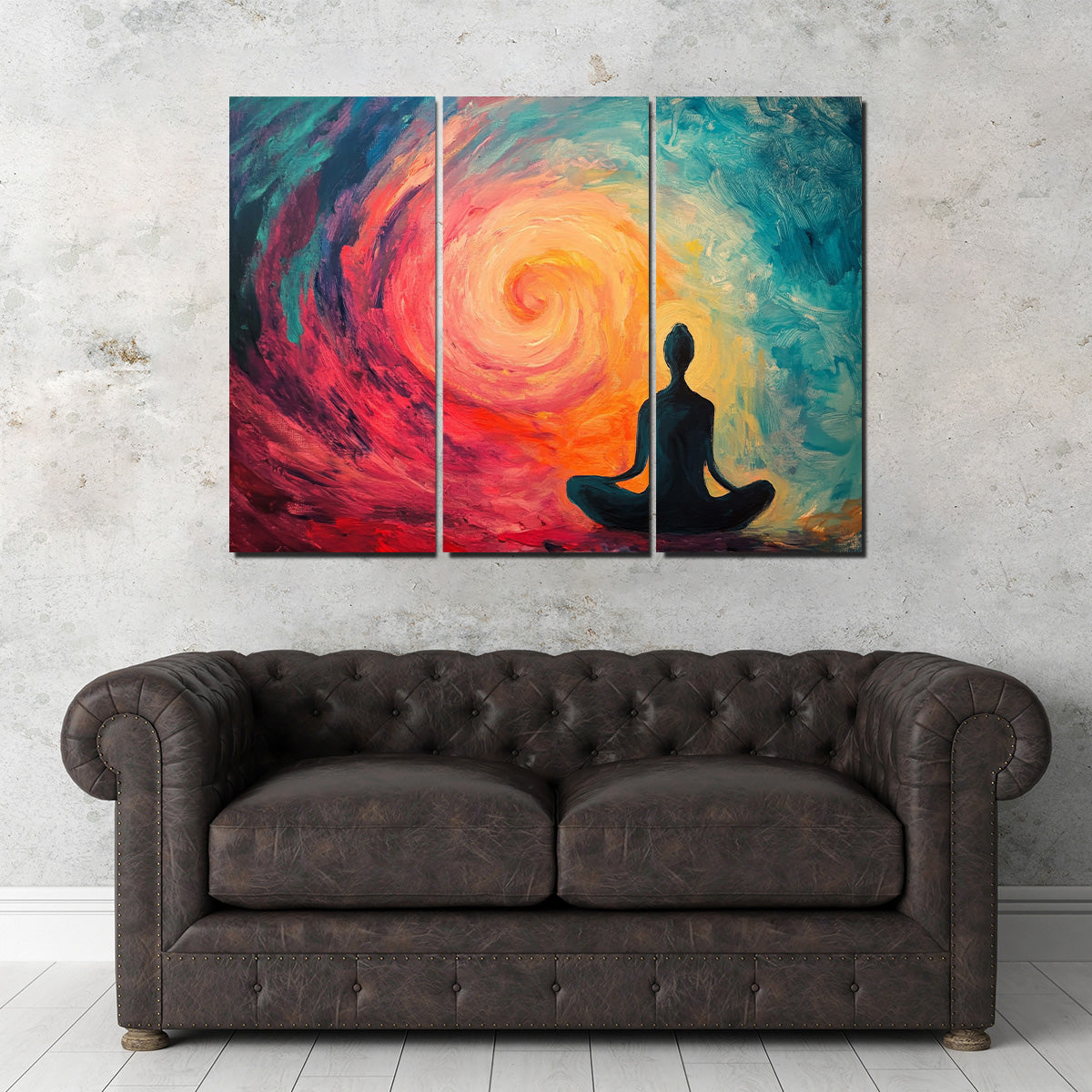 Silhouette Meditating Wall Art